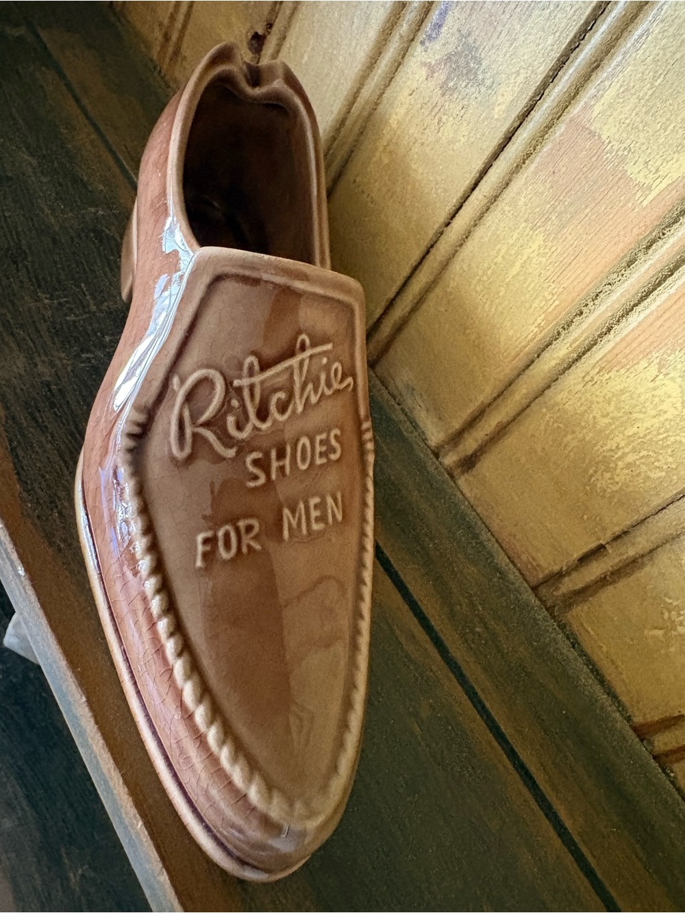 Vintage Ceramic Advertising Ashtray / Planter - Ritchie Shoes for Men